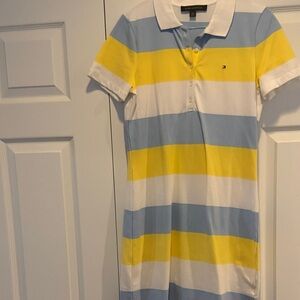 Tommy Hilfiger Blue, Yellow & White Striped Polo Dress
New ..ladies ..size S